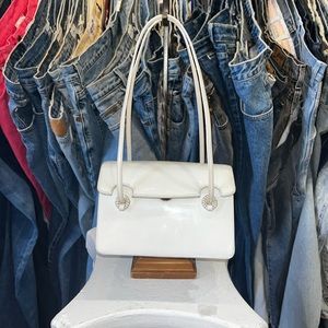 Vintage 80s Judith Leiber mini patent leather shoulder bag